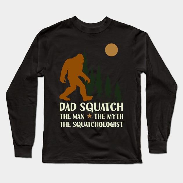 Squatchologist Dad Squatch Long Sleeve T-Shirt by Tesszero